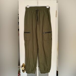 Nasty Gal Collection Army Green Cotton Cargo Joggers Pants Women’s Size 8